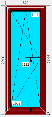 OKNO PCV 820 X 2165 MAHOŃ — zdjęcie 1