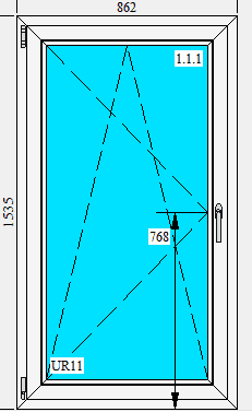 OKNO PCV 2 SZYBOWE BIAŁE 862x1535 — zdjęcie 1