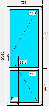 BALKON PCV 2 SZYBOWE BIAŁE 864x2350 — zdjęcie 1