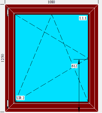 OKNO PCV 1080 X 1250 MAHOŃ — zdjęcie 1
