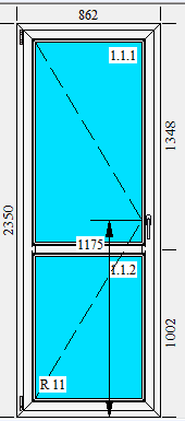 BALKON PCV 2 SZYBOWE BIAŁE 862x2350 — zdjęcie 1